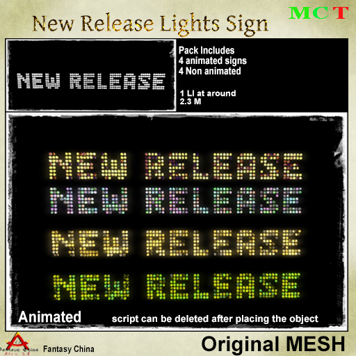 FCBTS - Mesh New Release Lights Sign