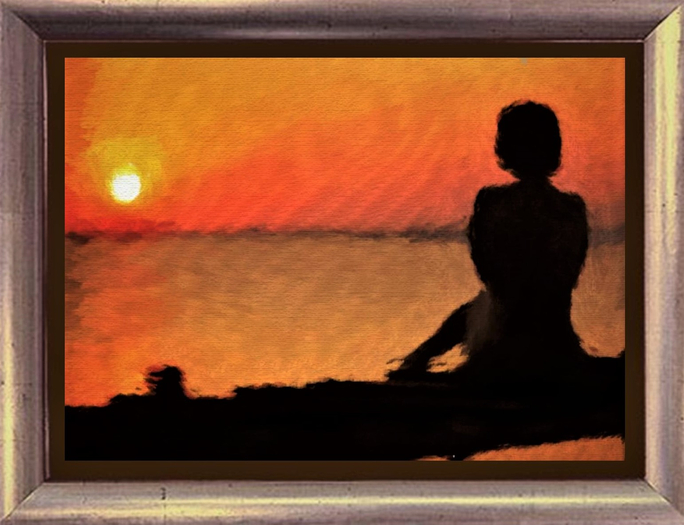  woman at sunset