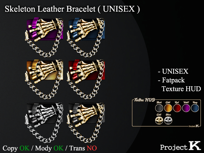 Project K Skeleton Leather Bracelet ( UNISEX )