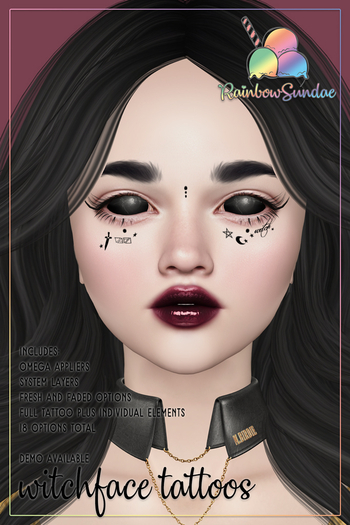 *Rainbow Sundae* Witchface Tattoos