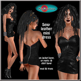 MayCreations sexy black leather mini dress