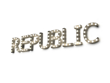 [Px] "REPUBLIC" Illuminated Light Bulbs Sign