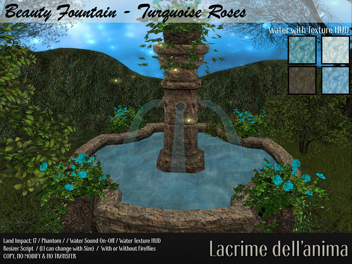 Beauty Fountain - Turquoise Roses