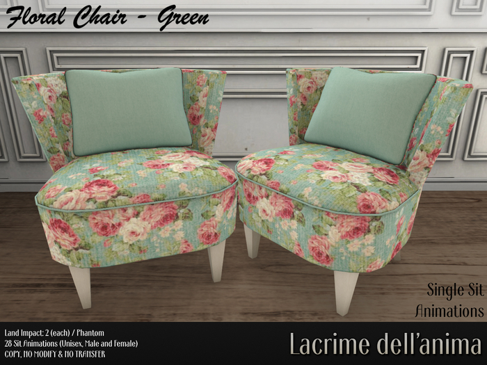 Floral Chair - Green