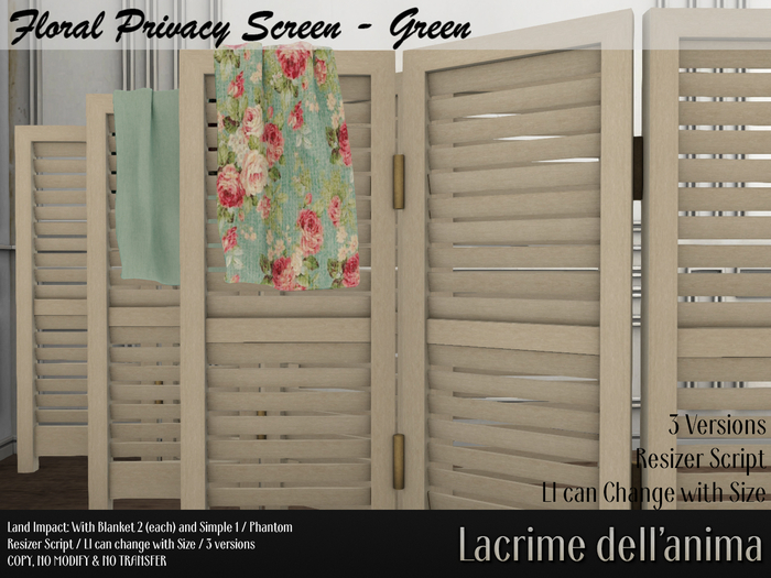 (BOX) Floral Privacy Screen - Green