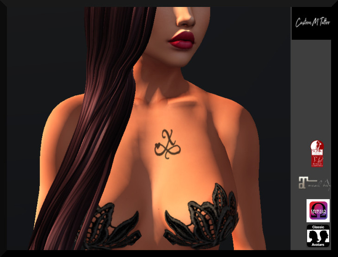 X heart Custom M tattoo