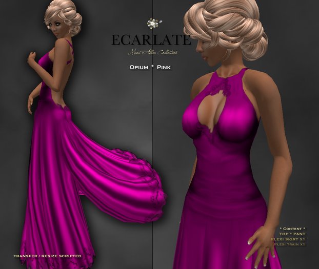 Ecarlate - Opium - Gown Formal - Pink / Robe formelle