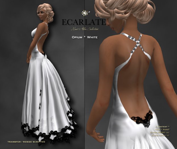 Ecarlate - Opium - Gown Formal - White / Robe formelle