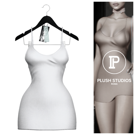 PlushStudios. Angela Ribbed Dress - White