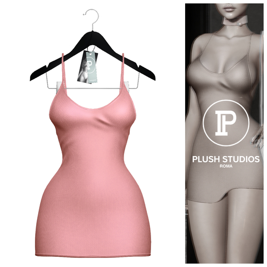 PlushStudios. Angela Ribbed Dress - Pink