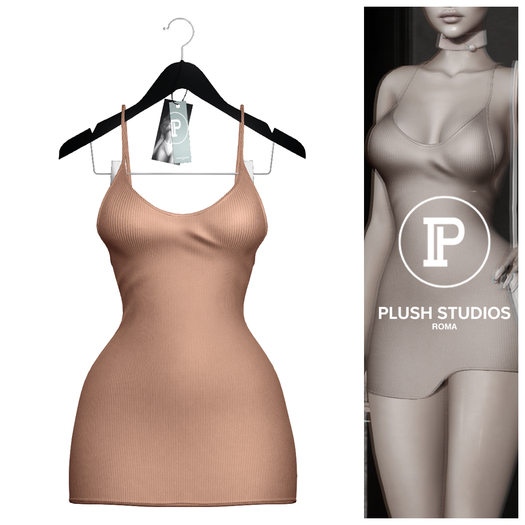 PlushStudios. Angela Ribbed Dress - Nude