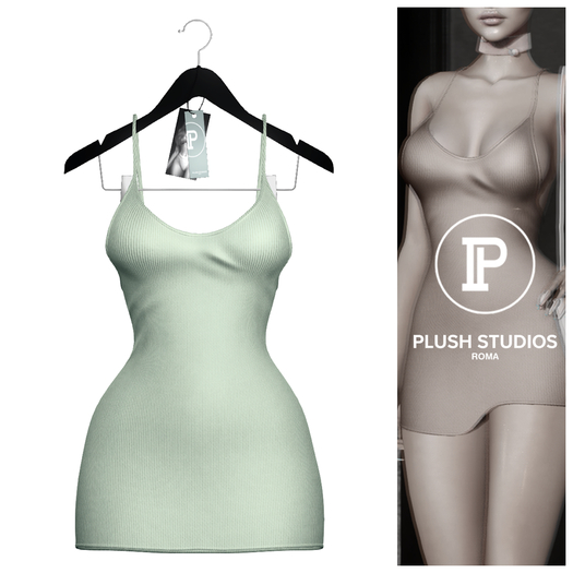 PlushStudios. Angela Ribbed Dress - Mint