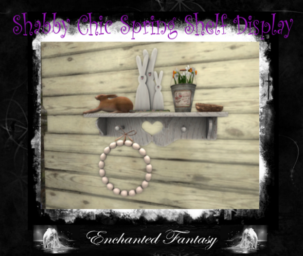 Shabby Chic Spring Shelf Display ~ White Rabbits