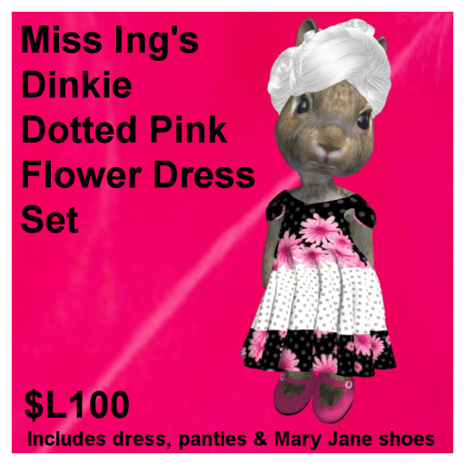 Miss Ing's Dinkie Dotted Pink Flower Dress Set