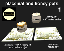 H1 - placemat and honey pots - 1