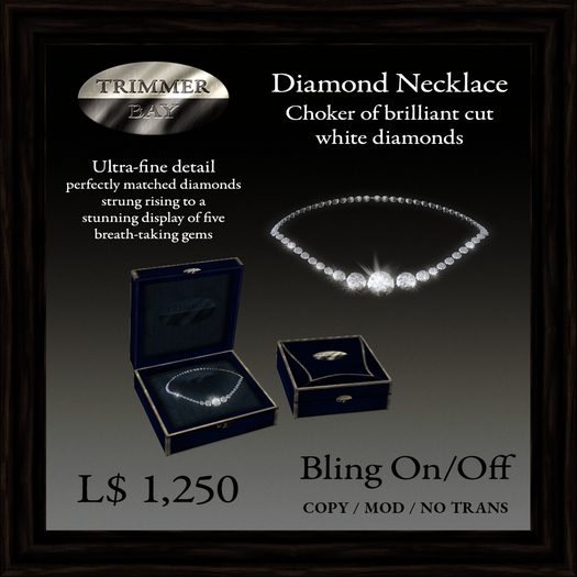 Diamond Necklace - Choker of fine brilliant cut diamonds