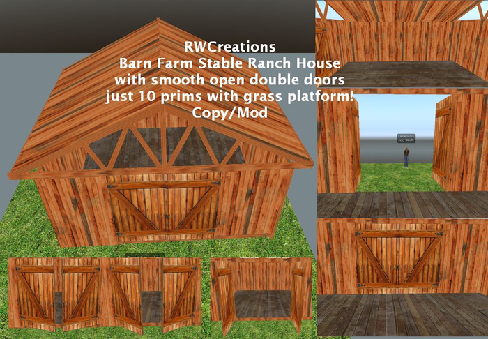 Barn Farm Stable Ranch House- smooth open double doors BX
