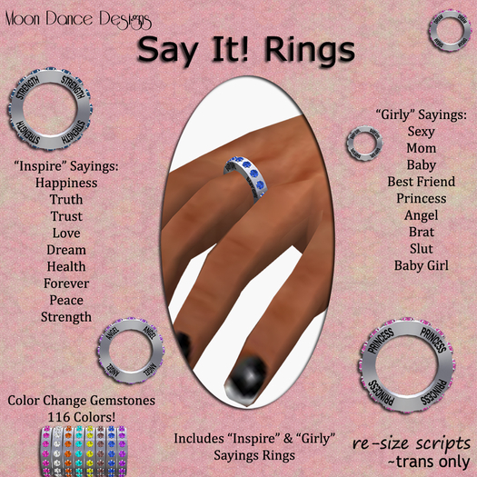 .:MDD:. "Say It" Rings *Boxed*