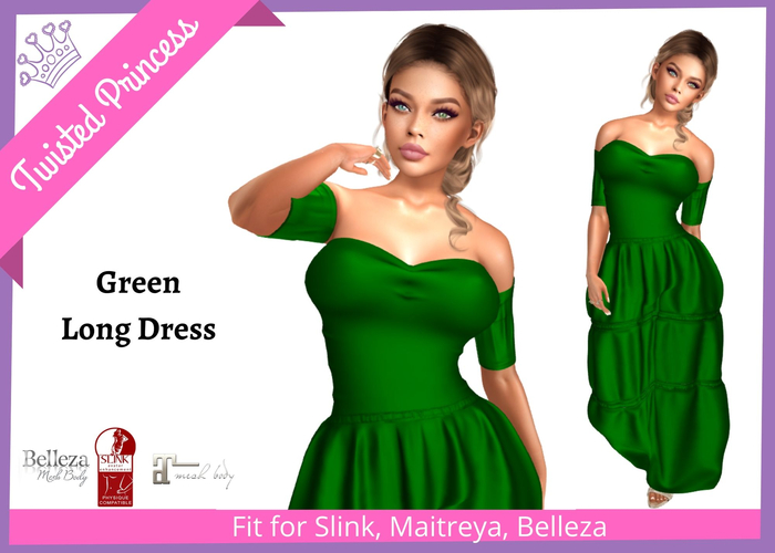 TP- Green Long Dress -packer