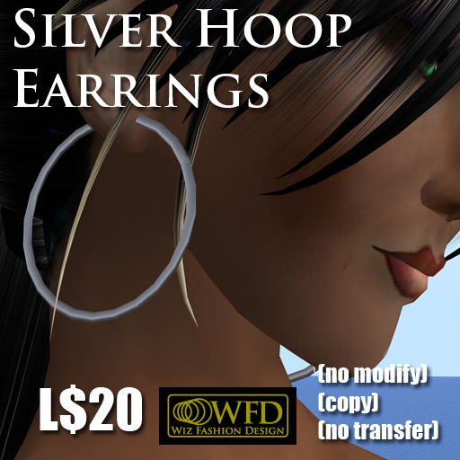 [WFD] Silver Hoop Earrings 7 cm (BOX)