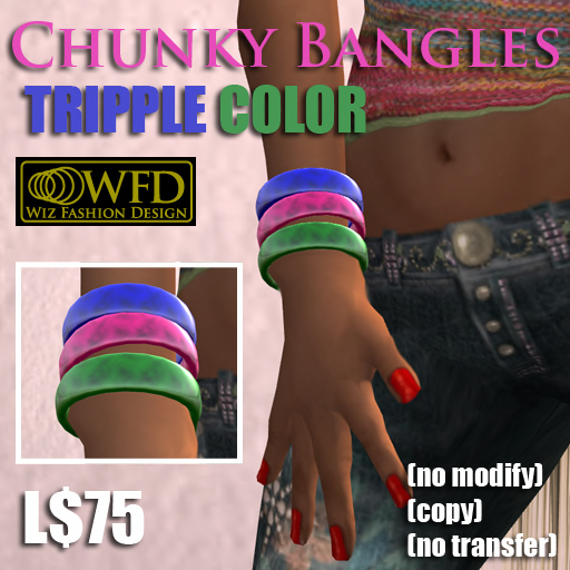 [WFD] Chunky Bangles Tripple Color (BOX)