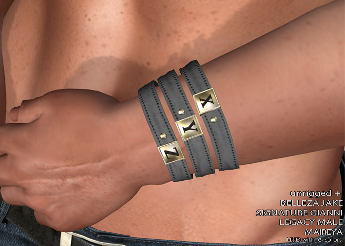 Bracelet XYZ (unisex & leather) TwoSided(add me)