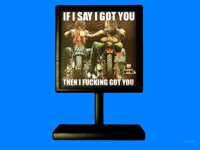 Biker Sign-I Got You