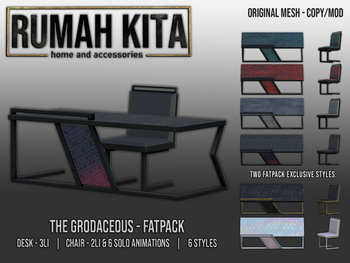Rumah Kita - Grodaceous Desk & Chair FATPACK