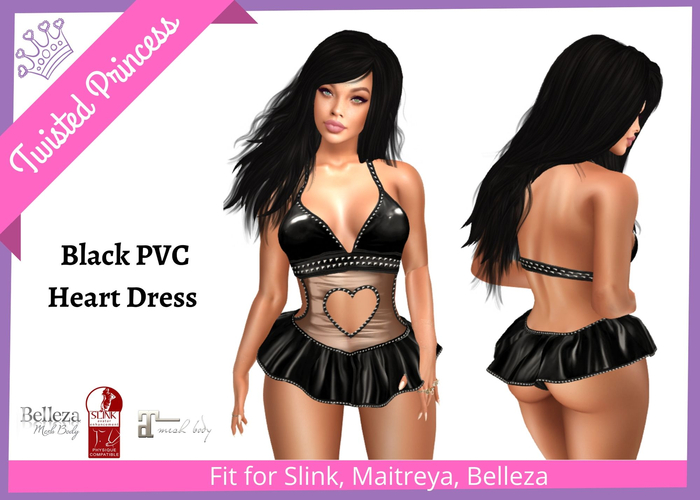 TP- Black PVC Heart Dress