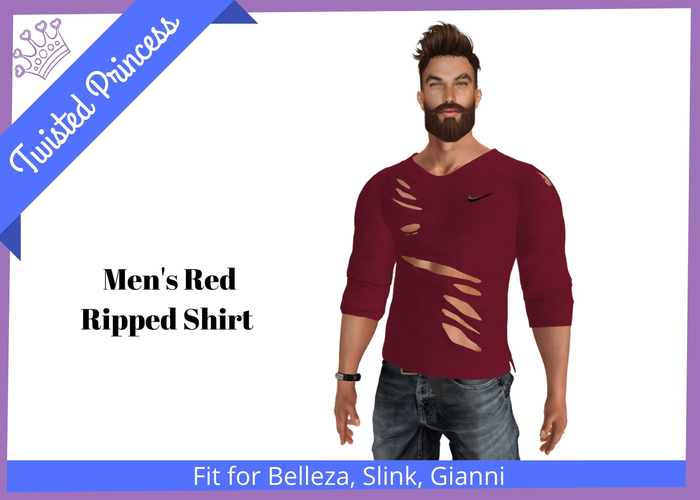 TP- Men's Red Ripped Shirt 