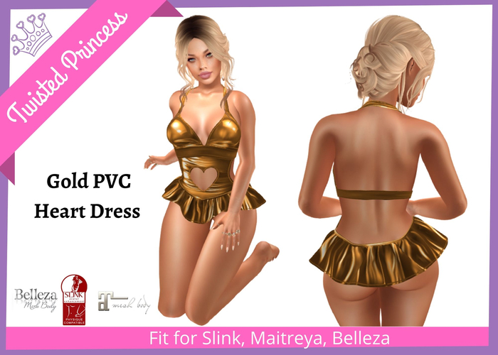 TP- Gold Heart PVC Dress -packer