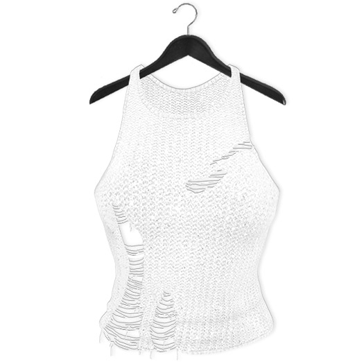 Mimikri - Frankie Ripped Knit Top white