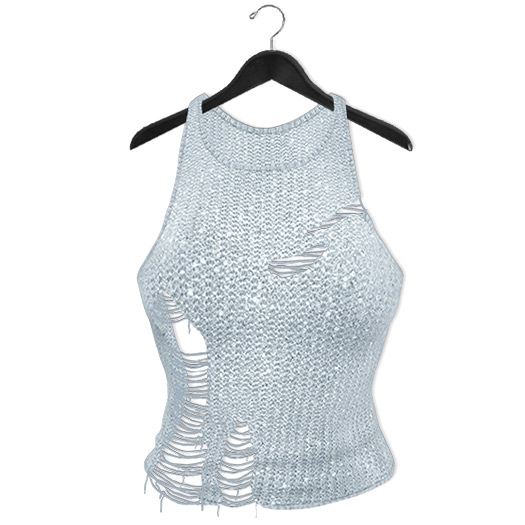 Mimikri - Frankie Ripped Knit Top sky