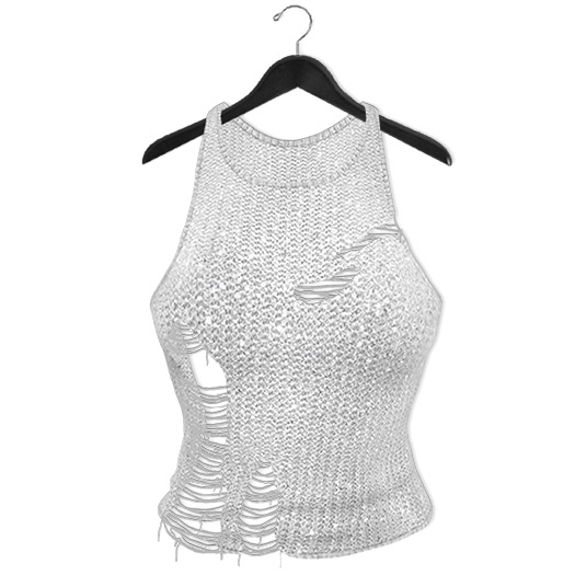 Mimikri - Frankie Ripped Knit Top silver