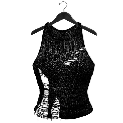Mimikri - Frankie Ripped Knit Top black