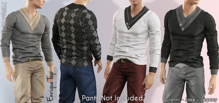 FashionNatic - Enrique Top Fatpack Colors - Signature Gianni, Legacy, Belleza Jake