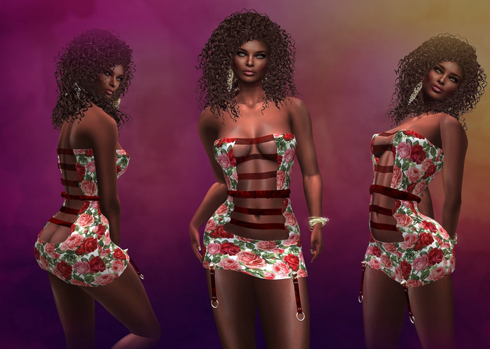 Mini Dress Lulu Red Roses MAITREYA