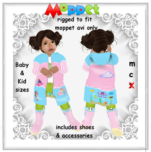 Moppet Ocean Rainbow Pink Set