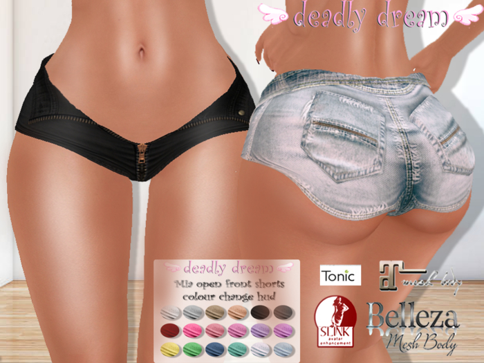 ::Deadly Dream:: Mia open front shorts (Colour change HUD)