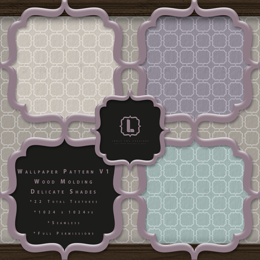{L} Wallpaper-Pattern V1-Wood Molding-Delicate Shades