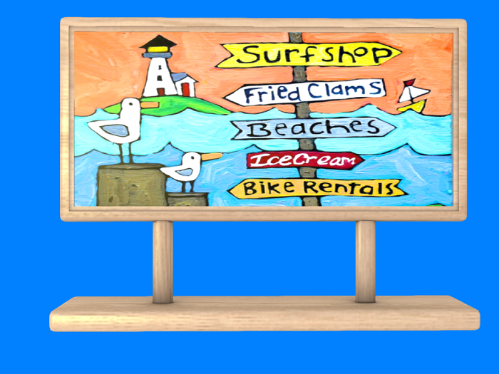 Beach Sign-Surf & Clams