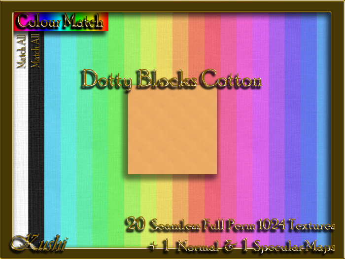 !Kushi! DottyBlocksCOTTON Textures -WearToUnpack