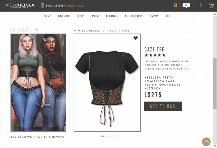 .miss chelsea. Cazz Tee Black