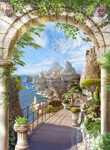 Background arch with track
