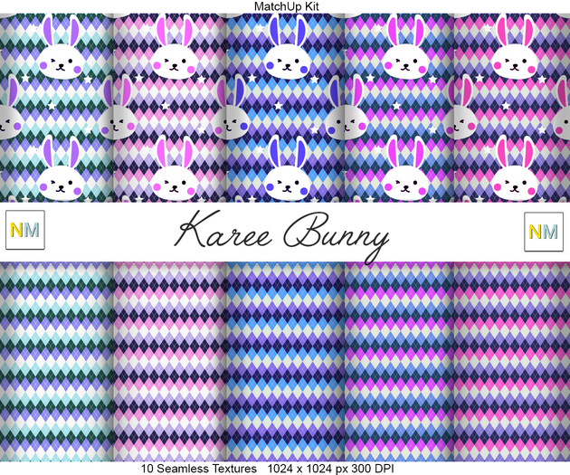 Karee Bunny Matchup Kit 10 Seamless Textures NM Full Perm