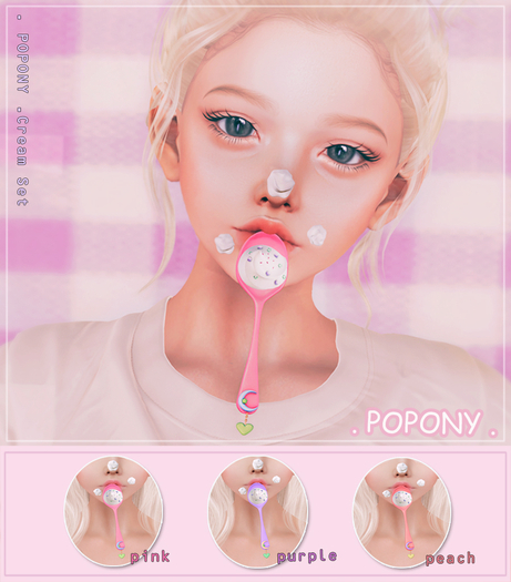 . POPONY .Cream Set - purple