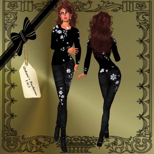 Holiday Jeans - White Snowflakes - Boxed (@)