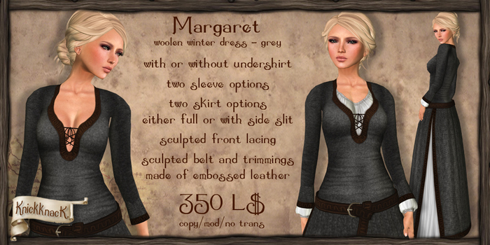 [knickknack] Margaret woolen winter dress GREY