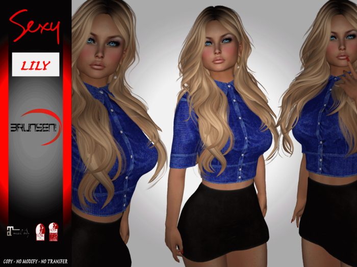 Brunsen! Lily Sexy Outfit Black Blue Jeans