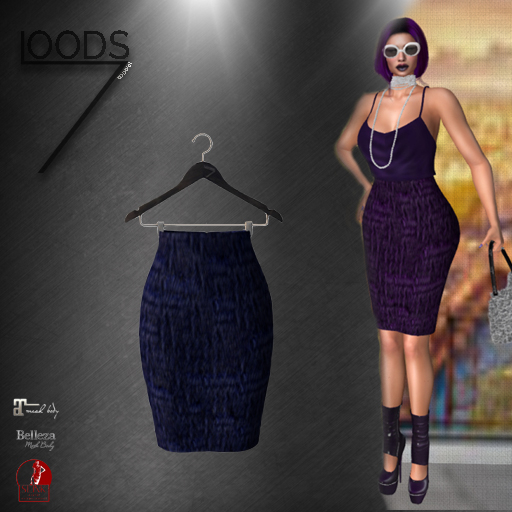 LOODS7  Vieve Skirt blue (add)